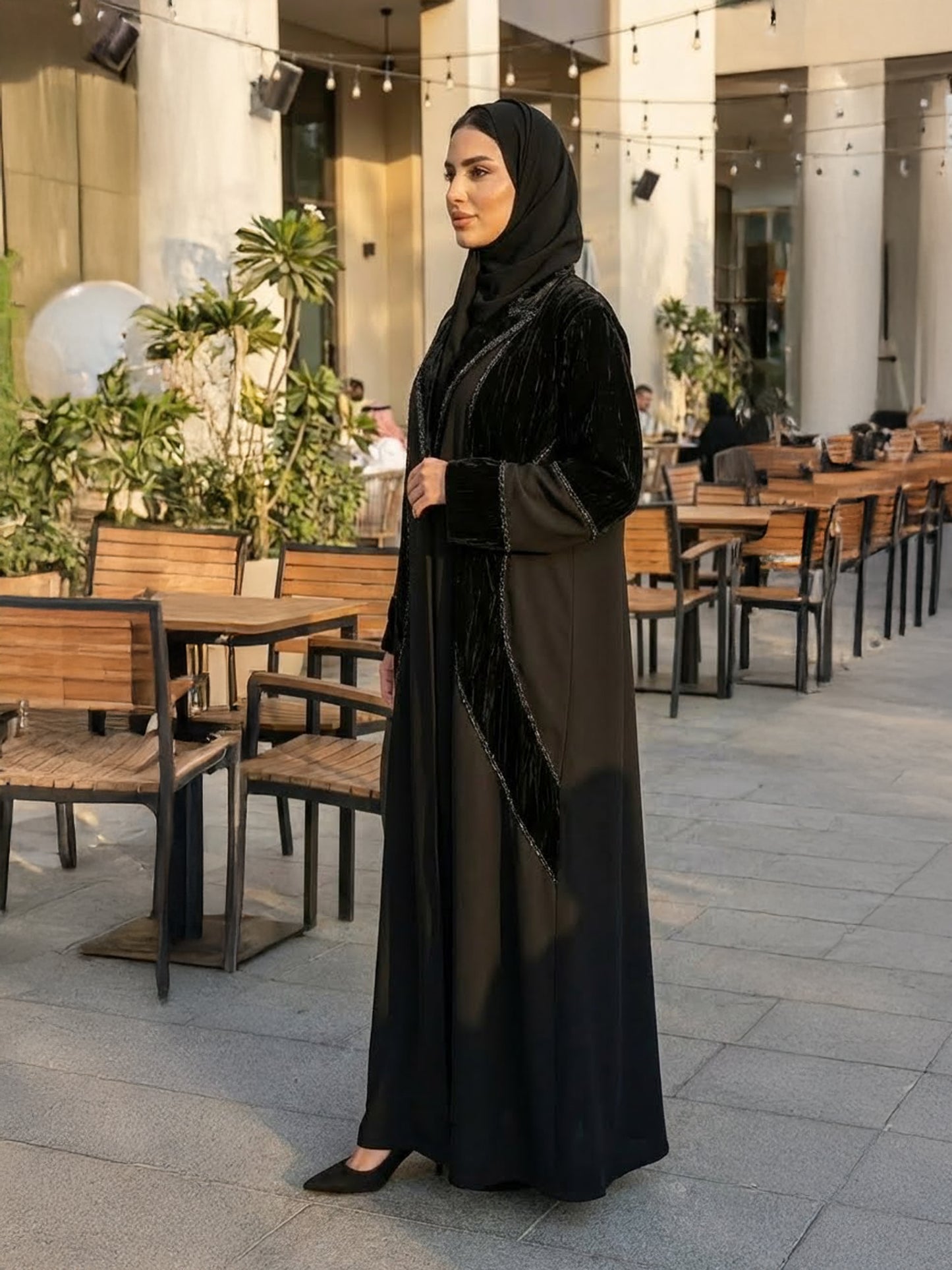 Semi Velvet Abaya