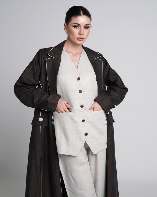 Linen Blazer Abaya