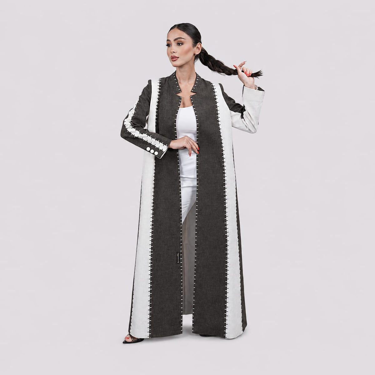 Abreez white Abaya