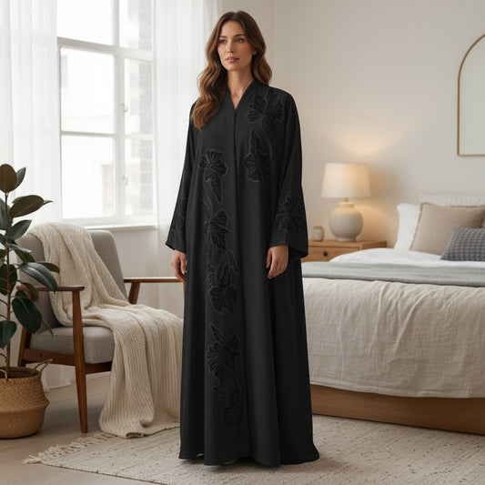Black Embroidery Abaya