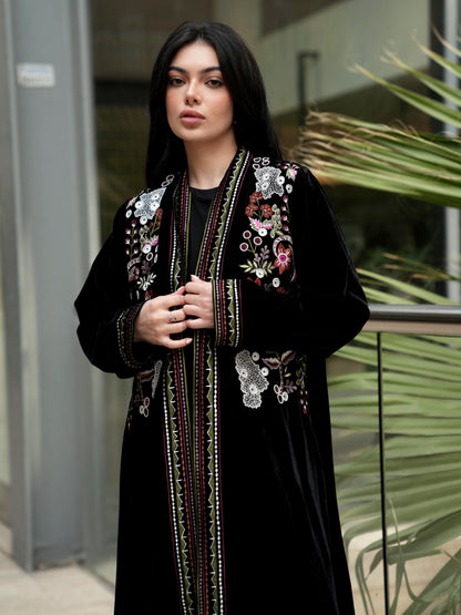 Velvet Embroidery Abaya