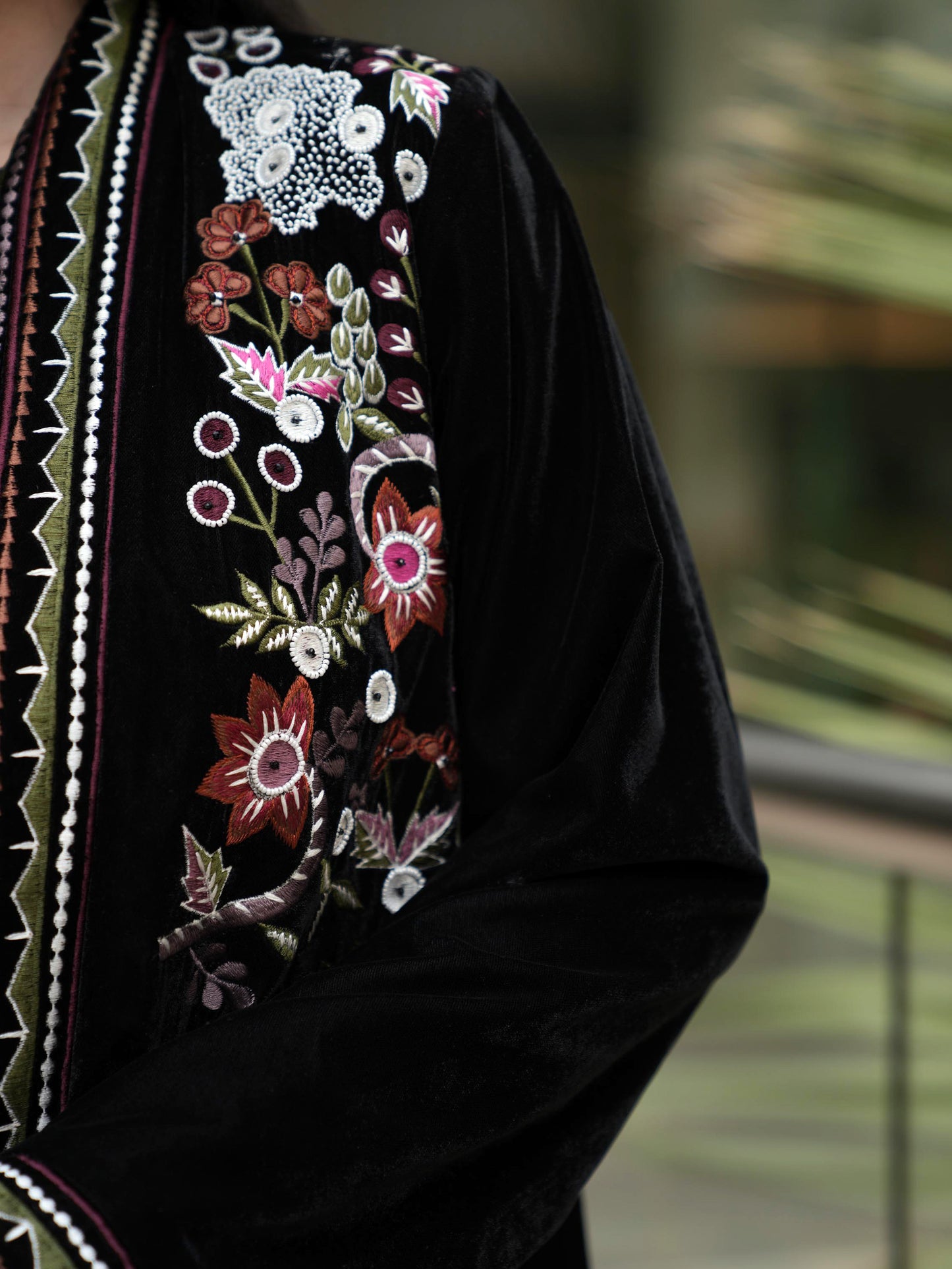 Velvet Embroidery Abaya