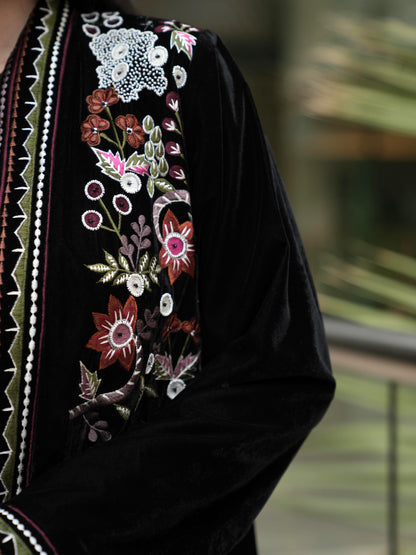Velvet Embroidery Abaya
