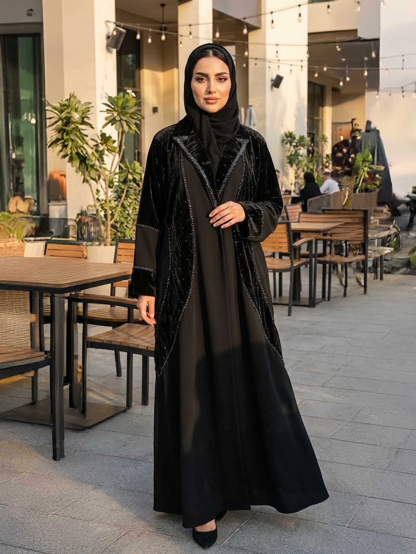 Semi Velvet Abaya