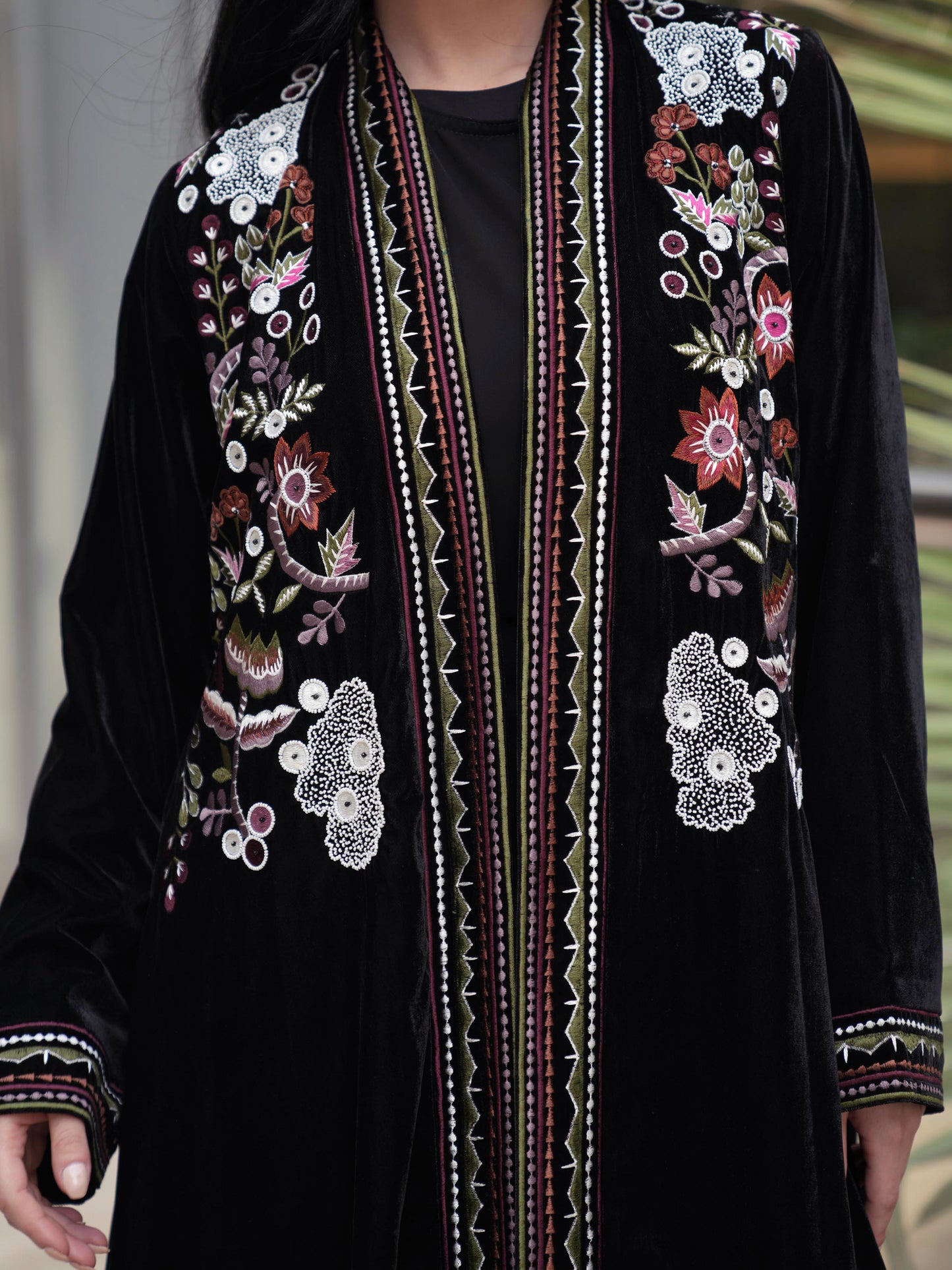 Velvet Embroidery Abaya