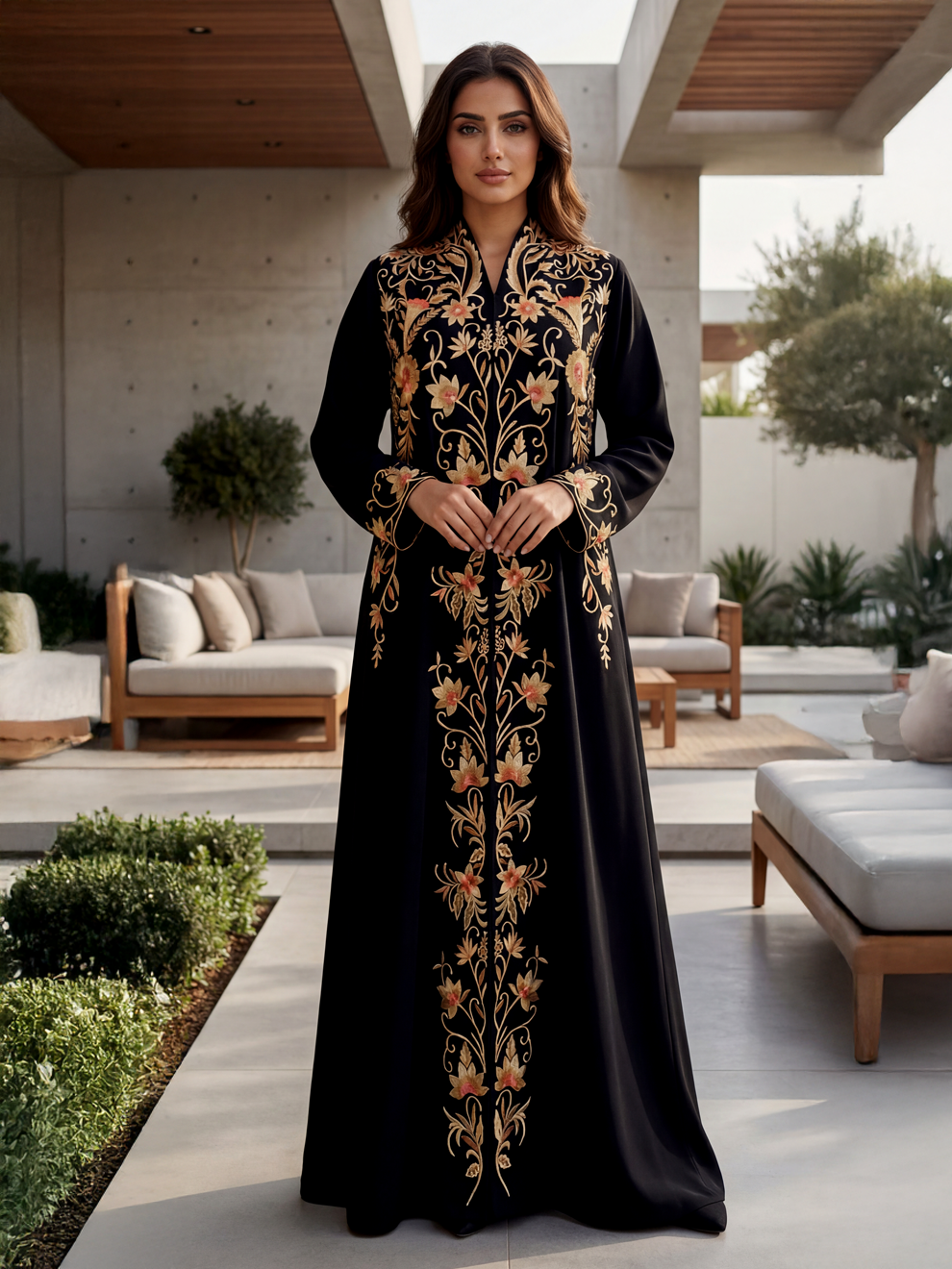Embroidery Abaya Front