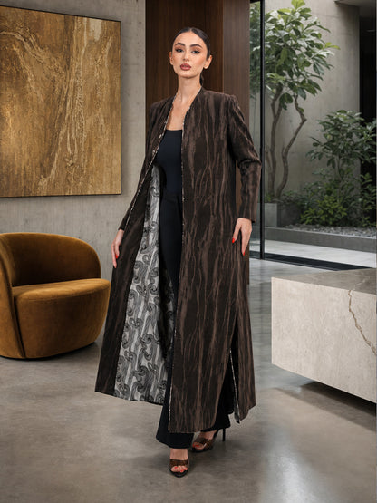 Bronze Weave Open Abaya