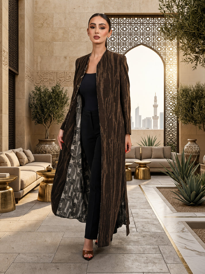 Bronze Weave Open Abaya