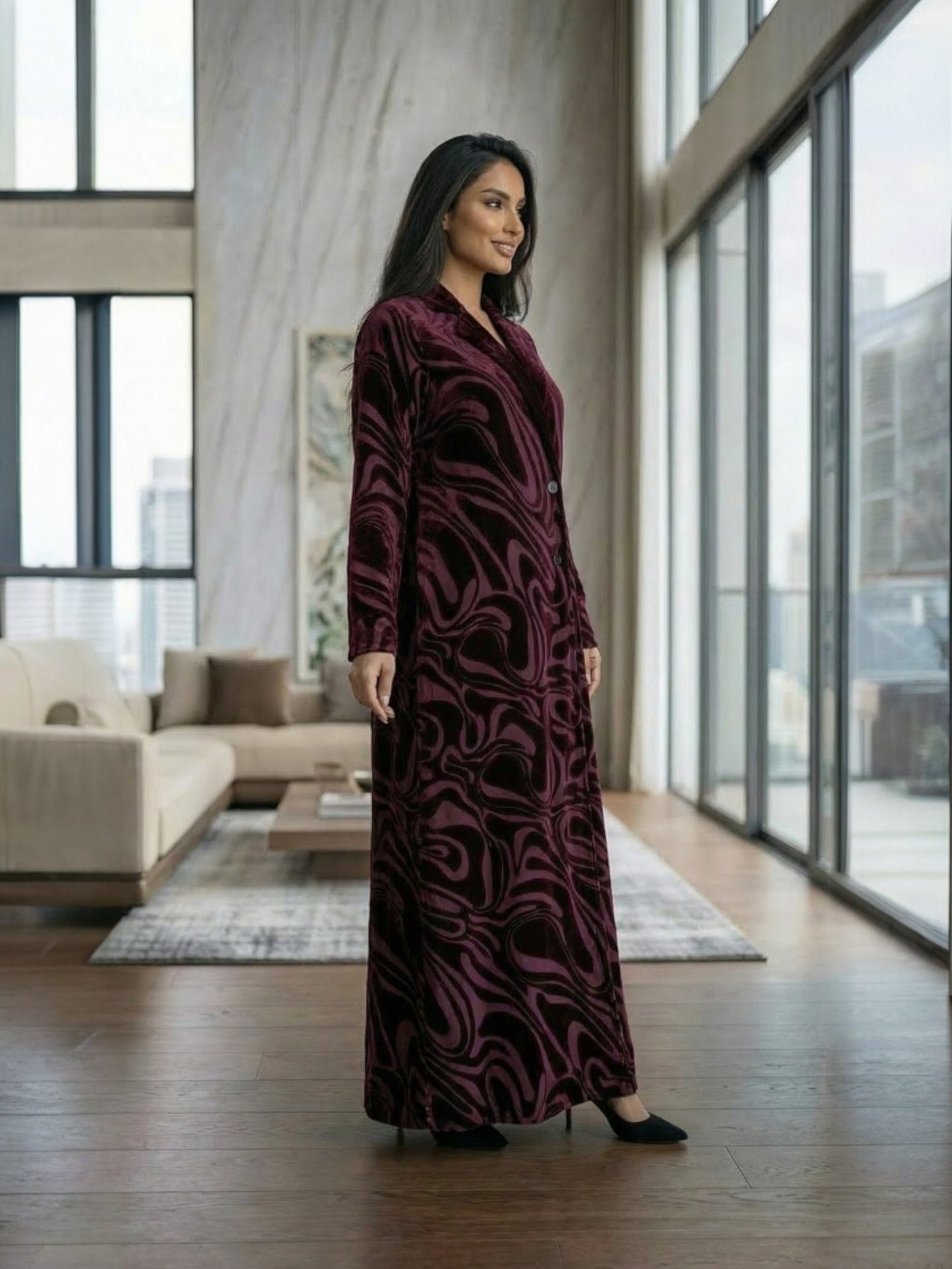 Self Print Abaya