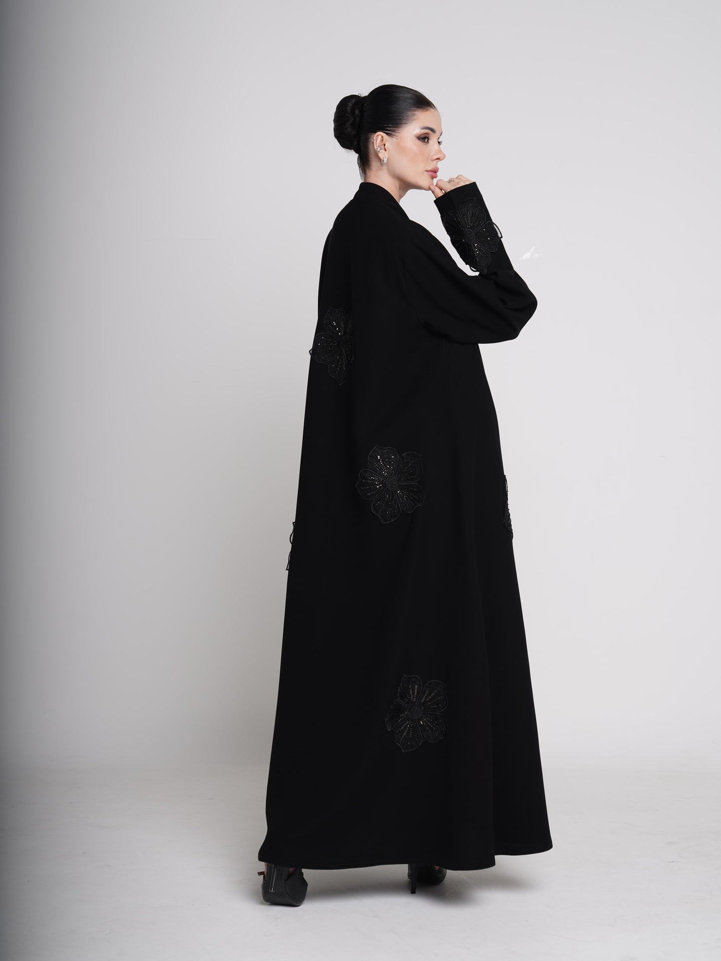 Black Abaya with Beads