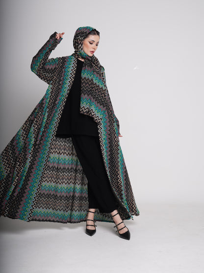 wave Pattern Abaya
