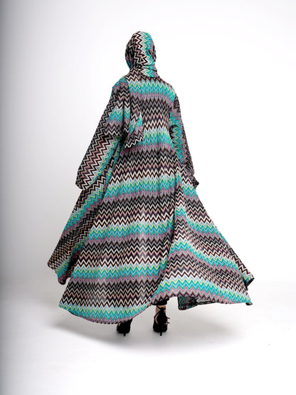 wave Pattern Abaya
