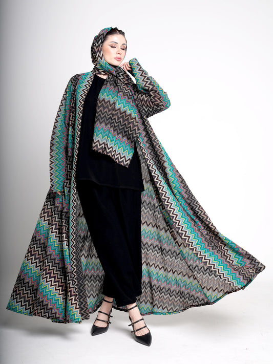 wave Pattern Abaya