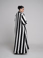 White Lines with beads Abaya