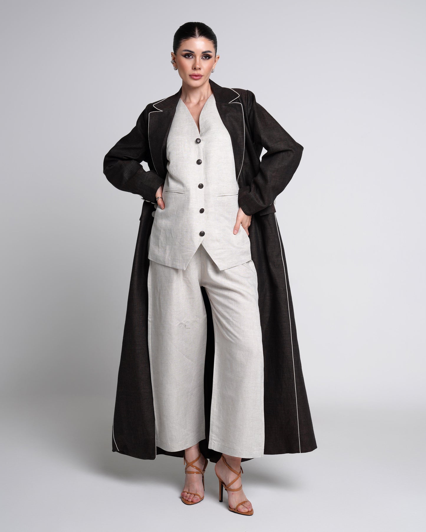 Linen Blazer Abaya