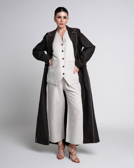 Linen Blazer Abaya