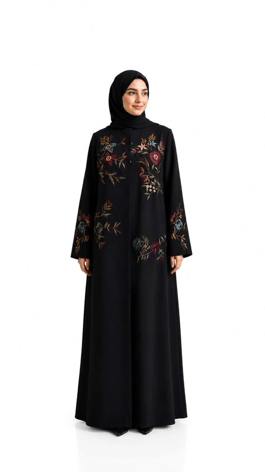 Midnight Satin Abaya