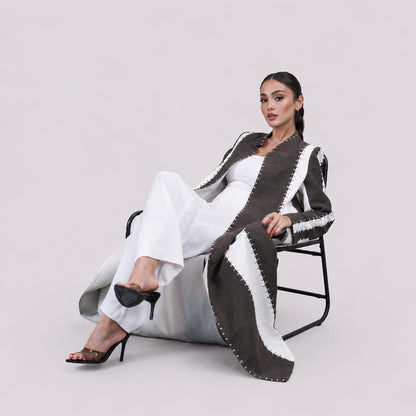 Abreez white Abaya