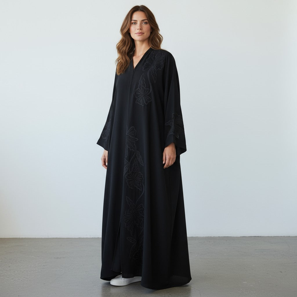 Black Embroidery Abaya