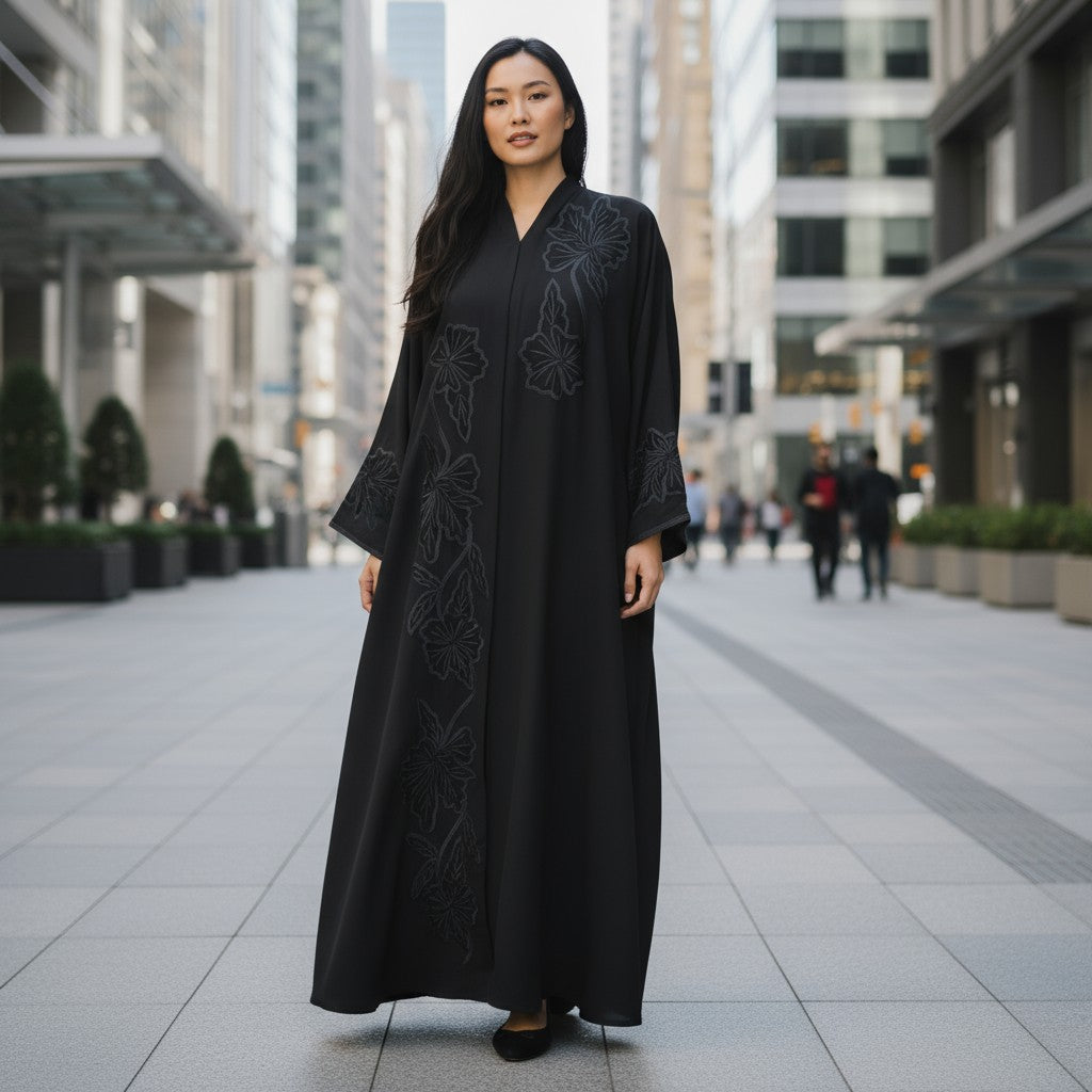Black Embroidery Abaya
