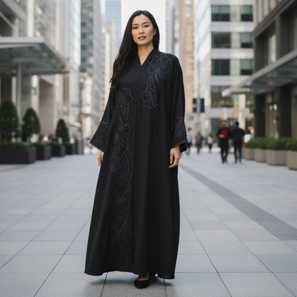 Black Embroidery Abaya