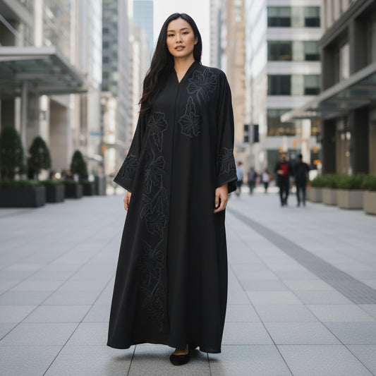 Black Embroidery Abaya