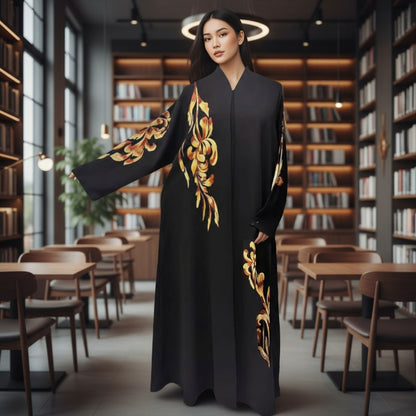 Black Golden Abaya