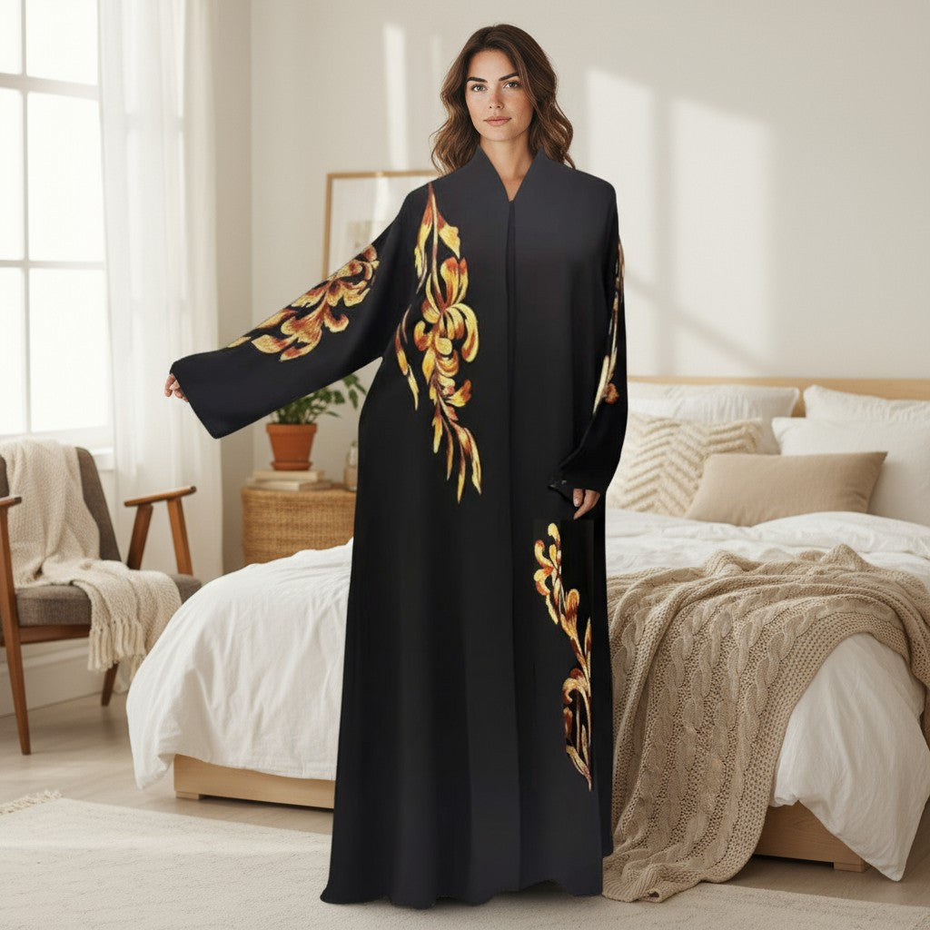 Black Golden Abaya
