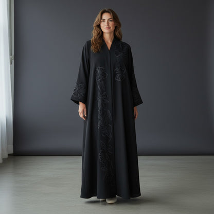 Black Embroidery Abaya