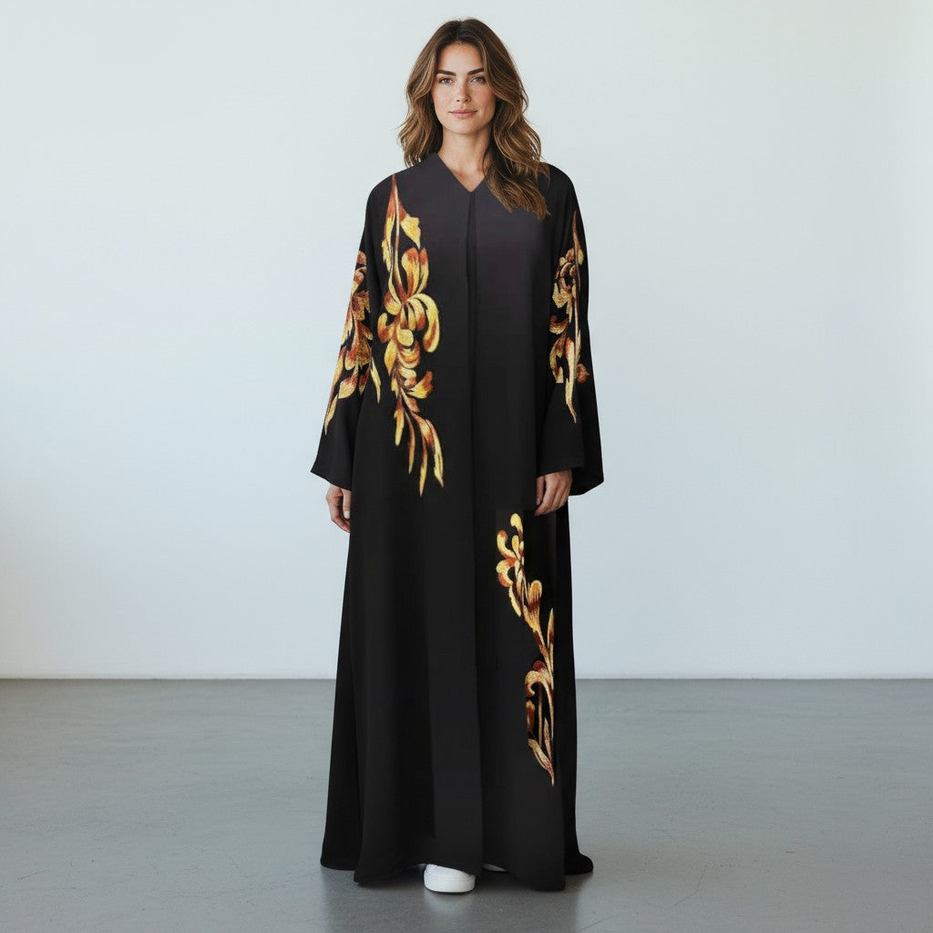 Black Golden Abaya